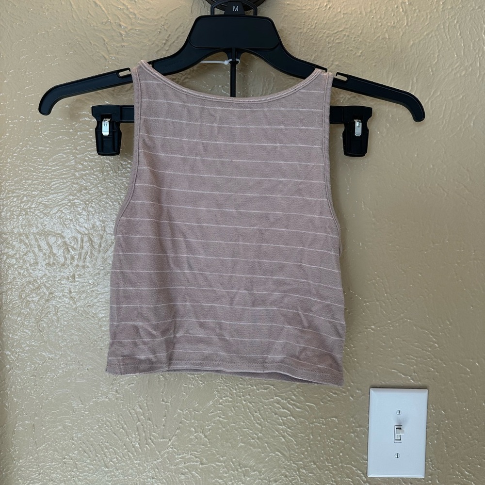 Stylish Striped Beige Crop Top